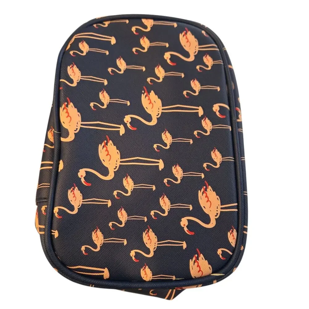 Clementine & Jane Flamingo Print Makeup Toiletries Dop Kit Lined Zipper Bag